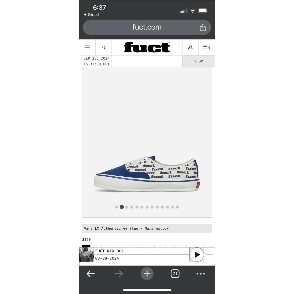 Vans shoes - VANS Authentic LX - Authentic - VN0007QZT5O1 - Blue / Marshmellow White 21