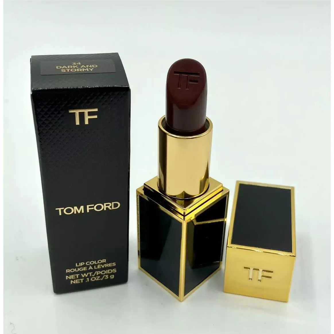 Tom Ford Lip Color Lipstick 34 Dark and Stormy Full Size .1oz