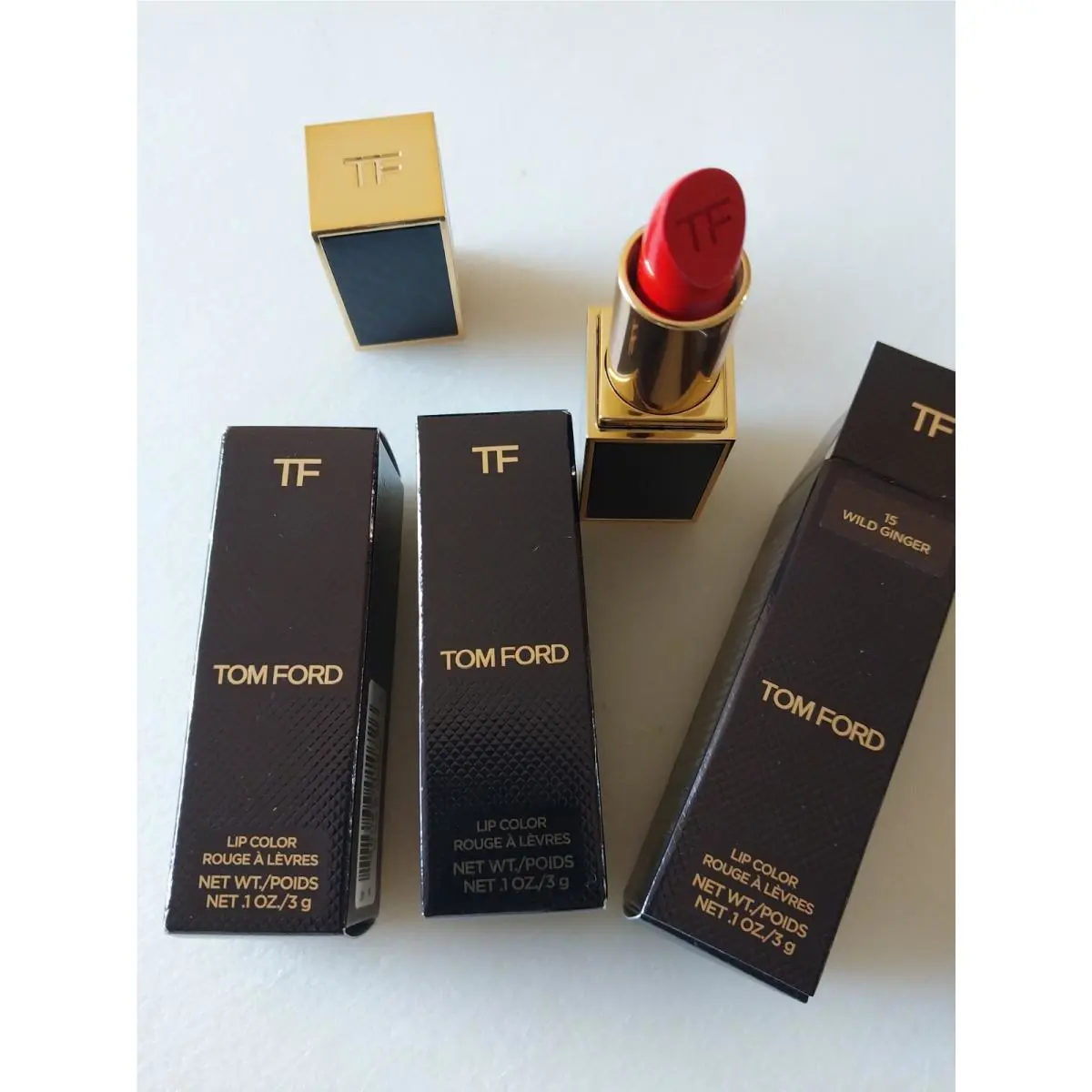 Three Tom Ford 15 Wild Ginger Lip Color Lipsticks Full Size es