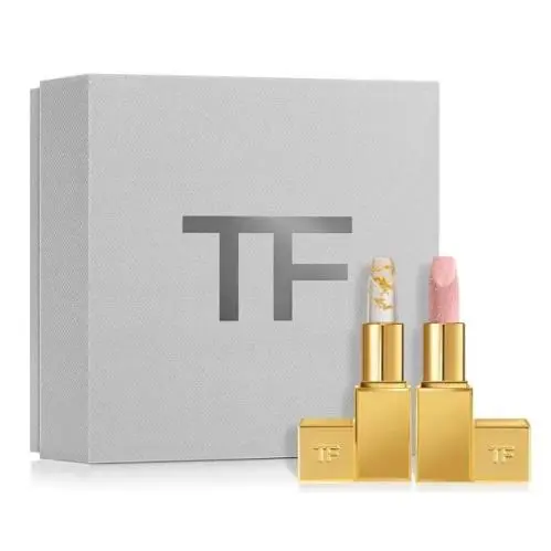 Tom Ford Soleil Lip Blush Sunlit Rose Lip Balm Full Size Gold Case Set