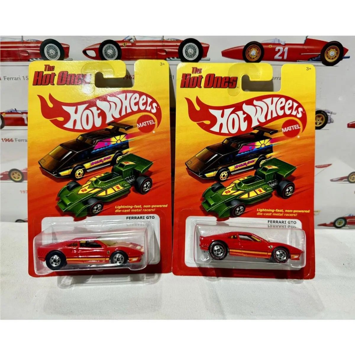 Hotwheels Ferrari Gto Red Regular Hot Ones Chase Variation Htf Mattel 1/64