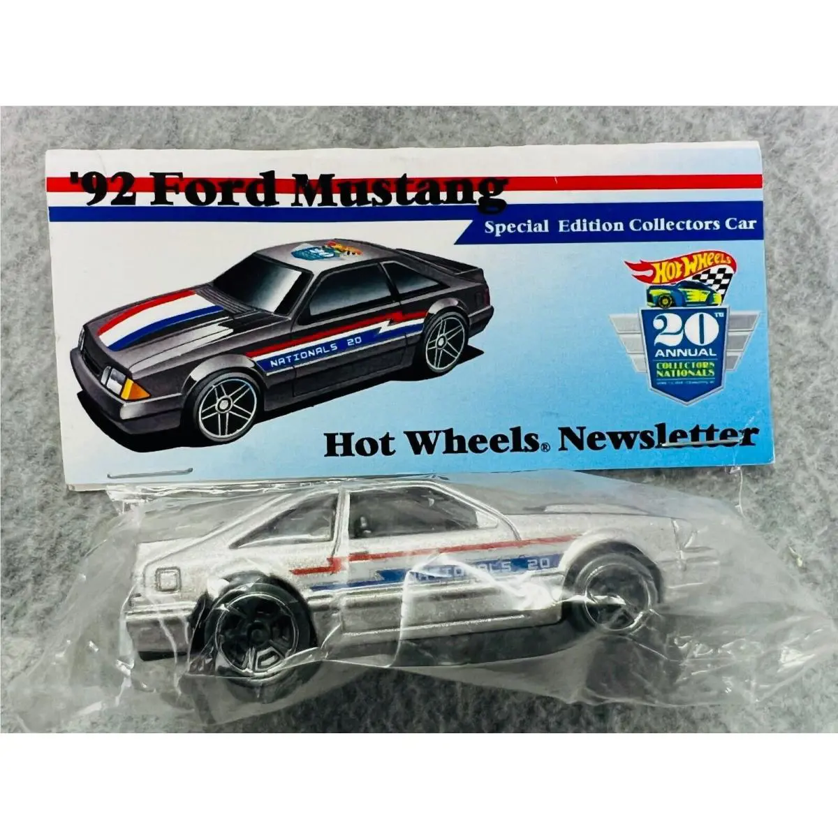 Hot Wheels 20th Annual Nationals Newsletter `92 Ford Mustang Gray Foxbody