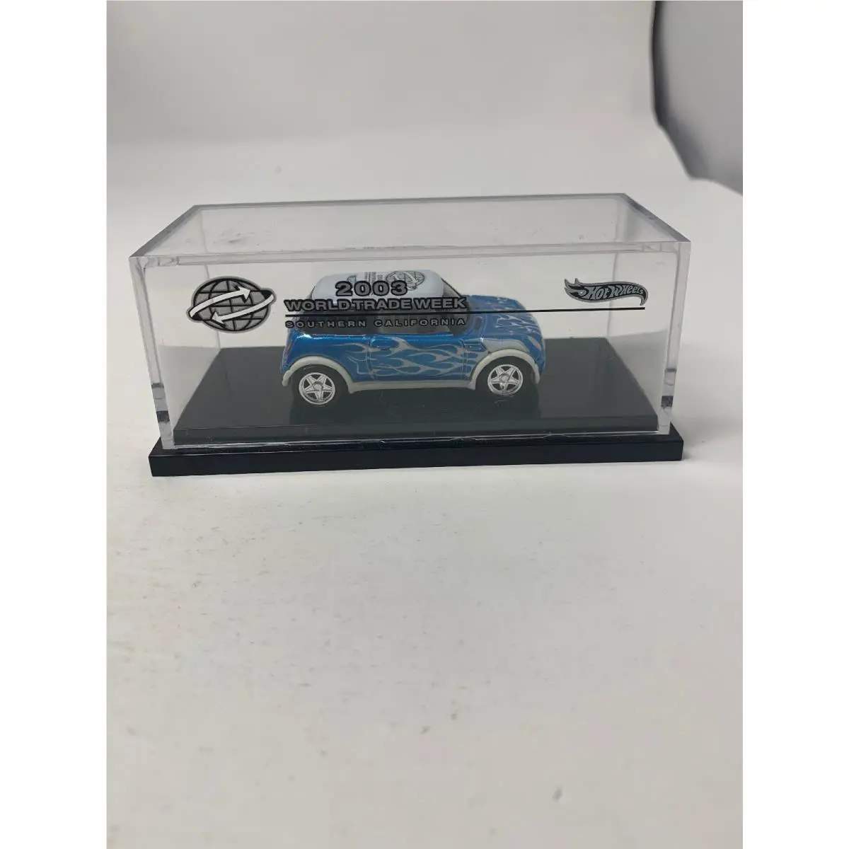 Hot Wheels 2003 World Trade Week Blue W/flames Mini Cooper