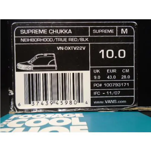 Vans shoes - VANS Supreme Chukka - Supreme Chukka - VN-0XTV22V - Red 7