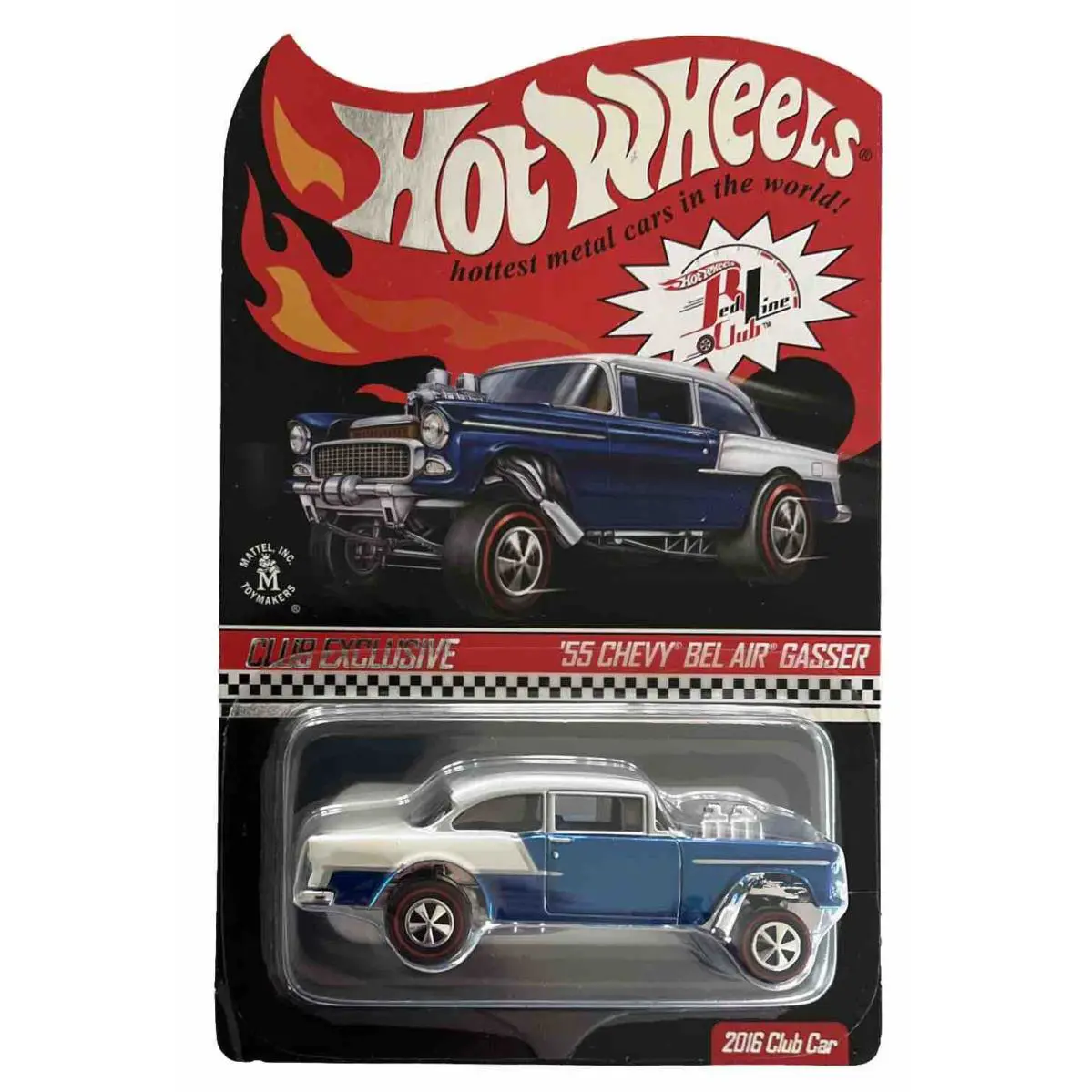 Hot Wheels 2016 Red Line Club 55 Chevy Bel Air Gasser Blue Club Exclusive B240
