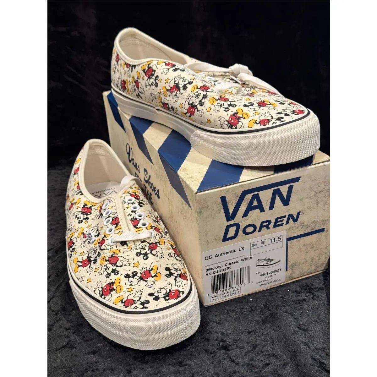 Vans Authentic 2013 Vans Disney X OG Mickey Mouse Classic White Shoe Nos 11.5