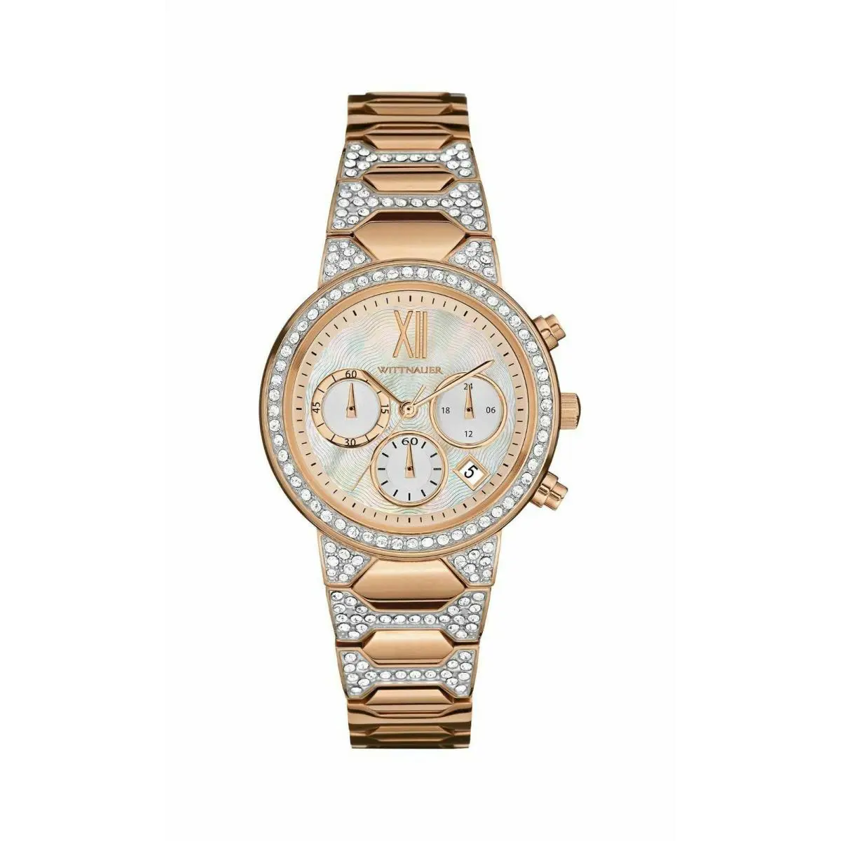 Wittnauer Women 31mm Rose Gold Tone Chronograph Watch WN4068 Designed by Bulova