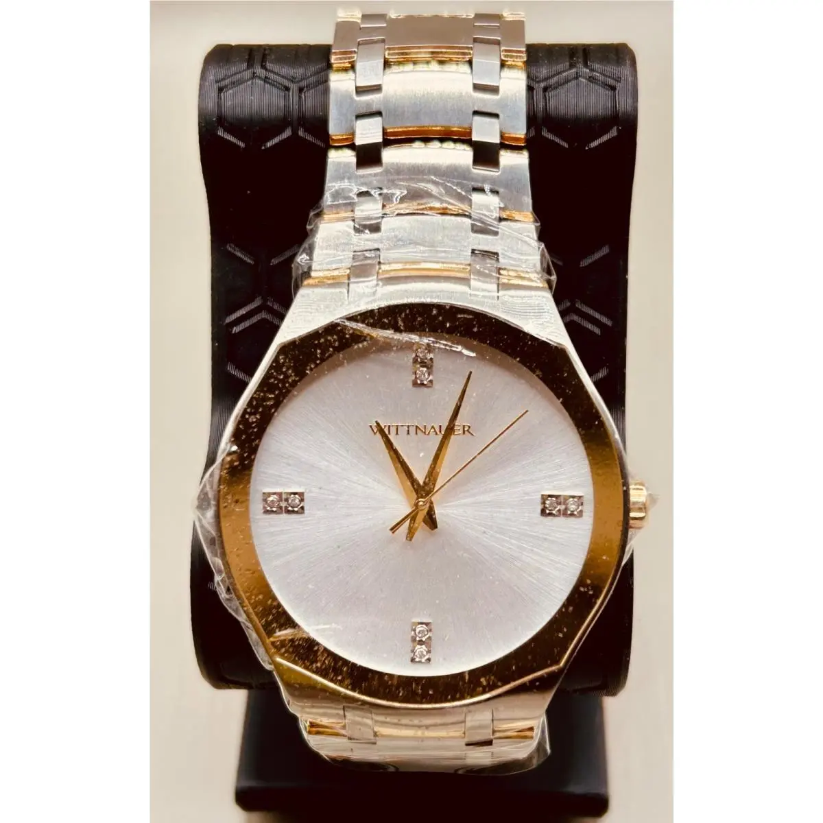 Men’s Silver Sunray Diamond Dial Watch WN3086 Full Set 45mm by Wittnauer