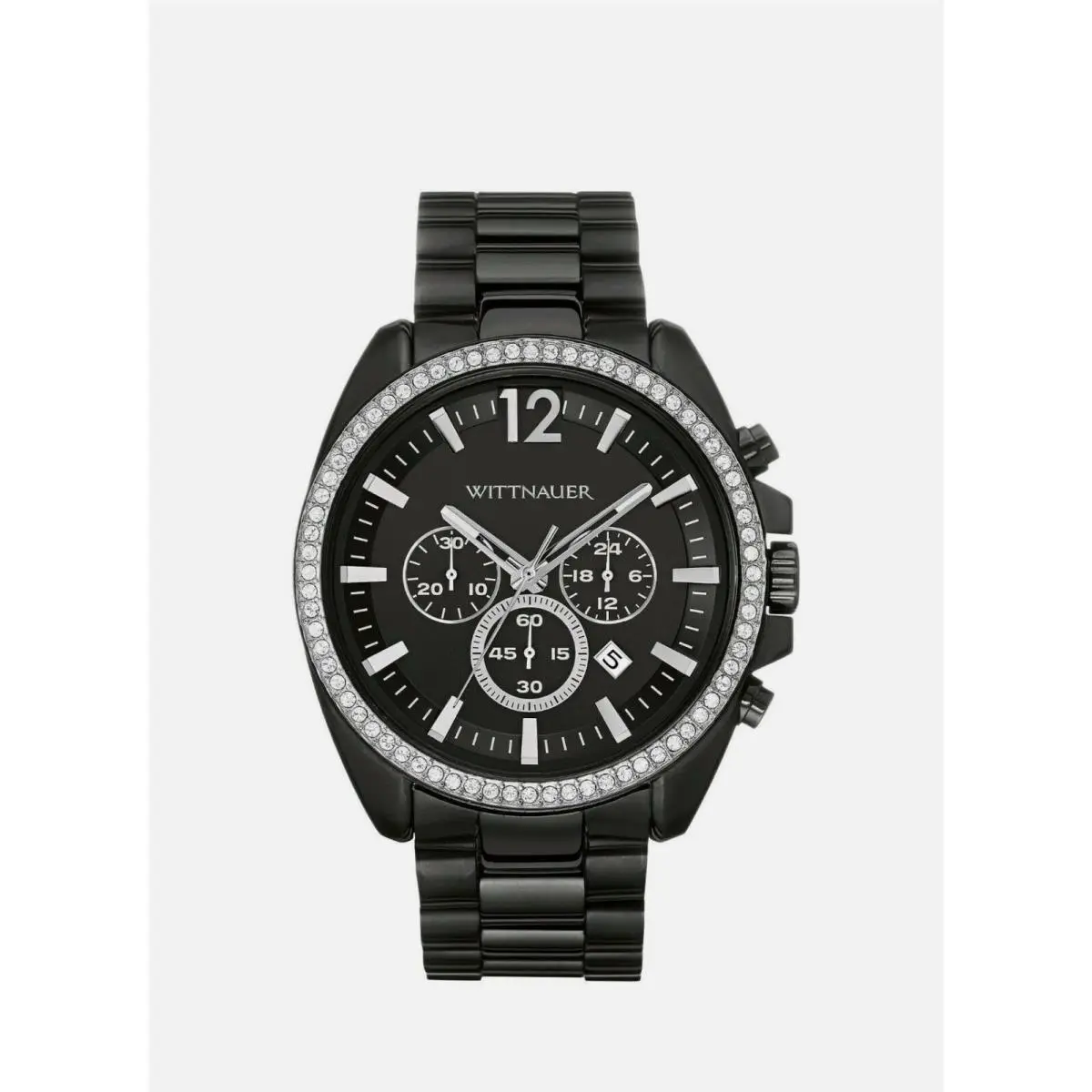 Wittnauer Chronograph Men’s All Black Steel 44mm Watch WN3028