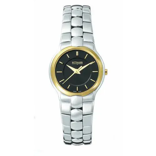 Wittnauer Biltmore Black Dial Stainless Steel Ladies Swiss Quartz Watch 12L25