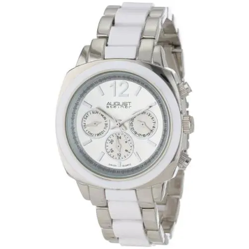 Women`s AS8062WT Resin Swiss Quartz Multi-function Bracelet Watch by August Steiner