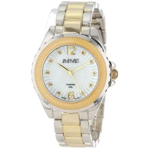 Women`s AS8064TTG 10 Diamond Mother-of-pearl Watch by August Steiner
