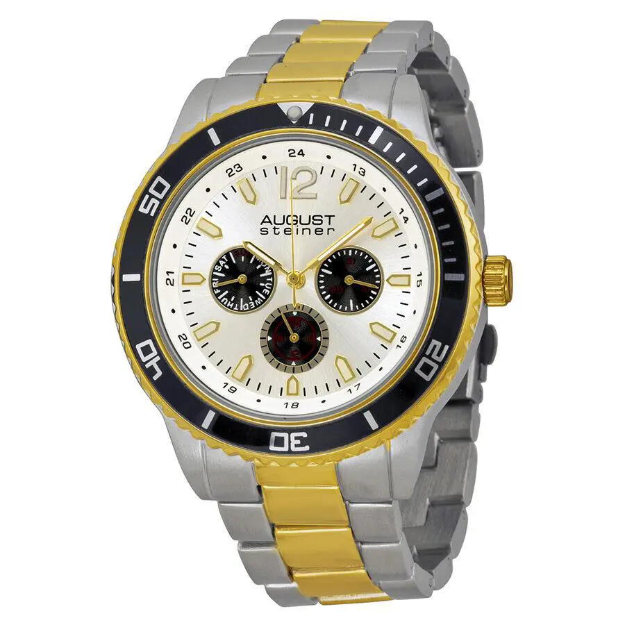 Men`s AS8059TTG Quartz Multi-function Divers Bracelet Watch by August Steiner