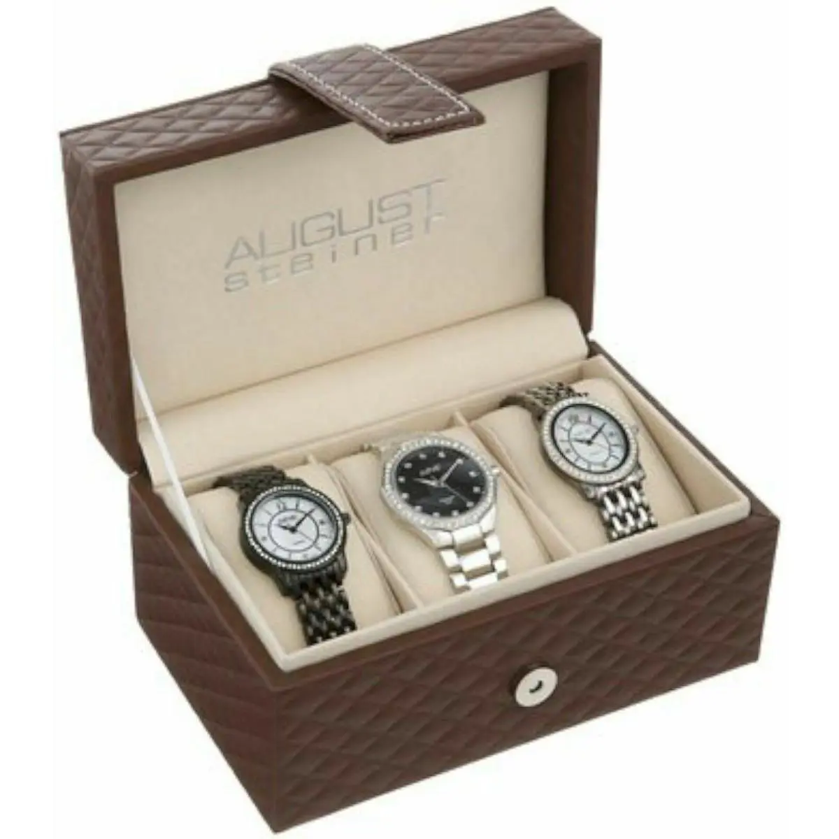 AS8063BK Womens Dazzling Diamond Swiss Quartz 3 Watches 33FT by August Steiner