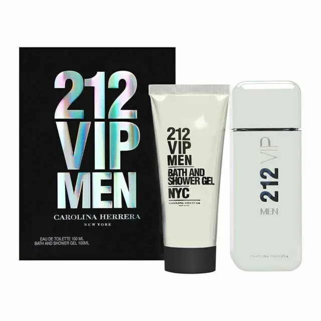 212 Vip Black by Carolina Herrera 2pc For Men 3.4oz Edt 3.4oz Shower Gel