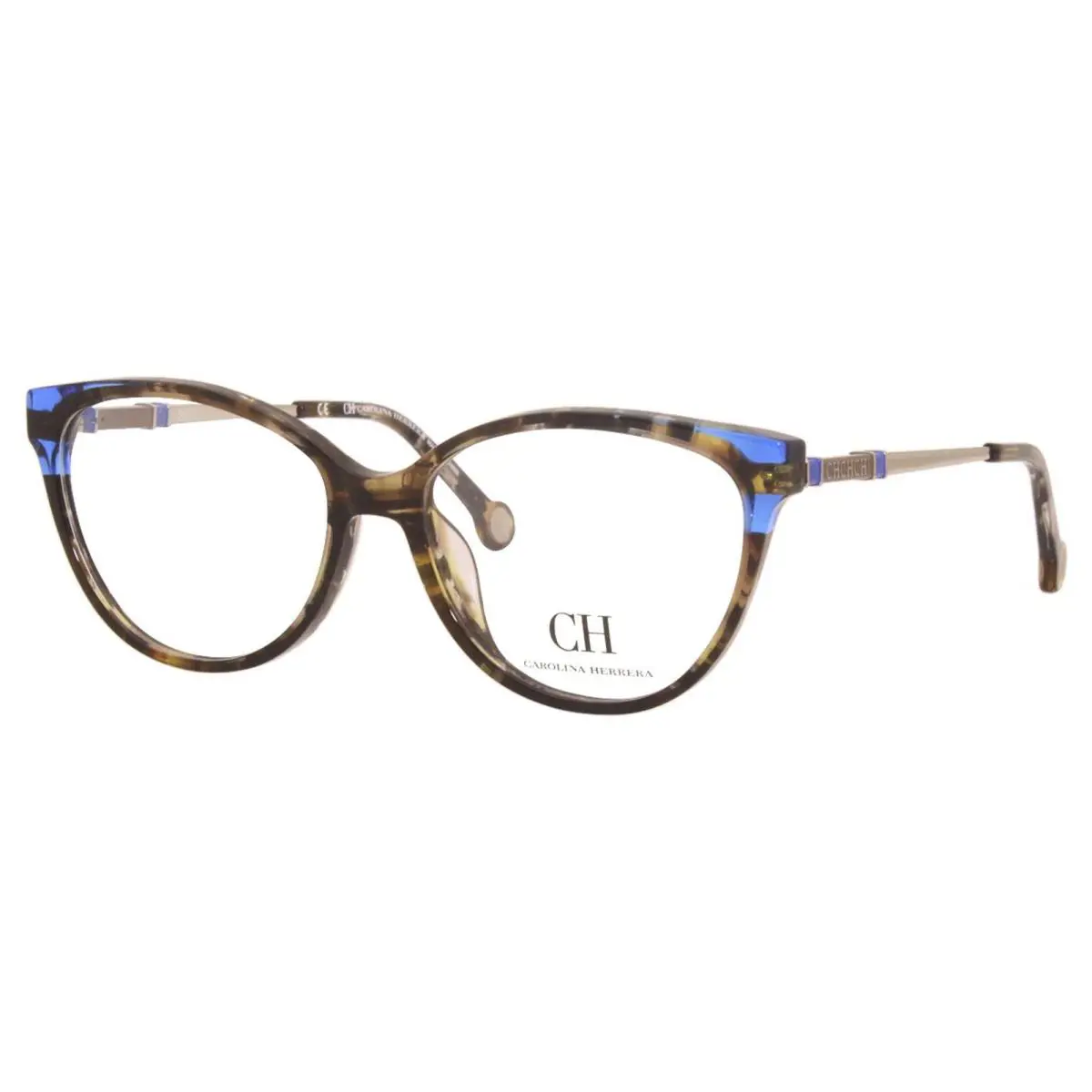 Carolina Herrera Vhe 851K 0743 Tortoise Blue Eyeglasses 53/15/140 - Frame: Tortoise & Blue, Manufacturer: 0743