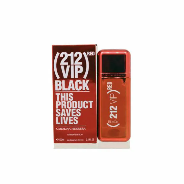 Men Carolina Herrera 212 Vip Black Red Edp 3.4oz/100ml Limited Edition