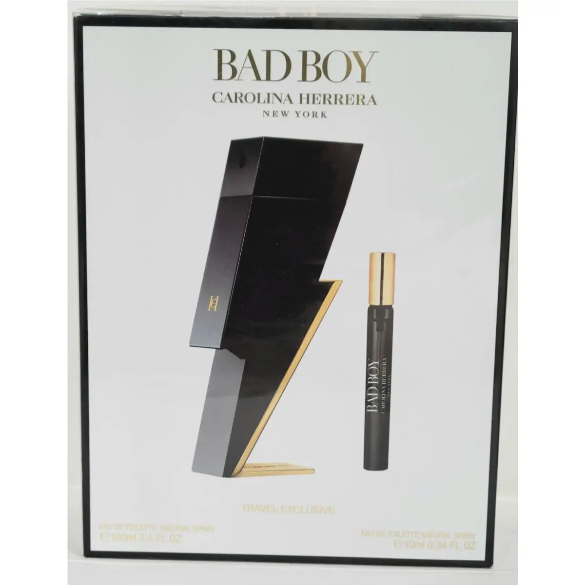 Bad Boy by Carolina Herrera Men Gift Set 3.4oz Edt Spray 0.34oz Edt