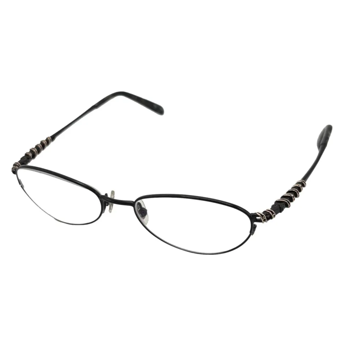 Carolina Herrera Black Oval Metal Reading Glass Frame. H105. 52mm. 2.5X