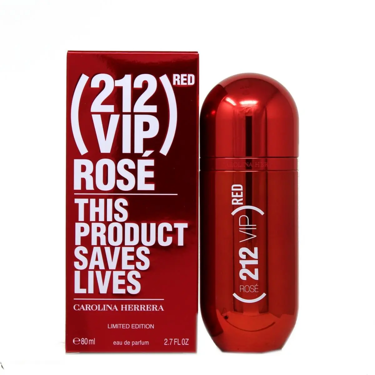 CH 212 Vip Red Rose Women This Product Saves Lives Eau DE Parfum Spray 80ML by Carolina Herrera