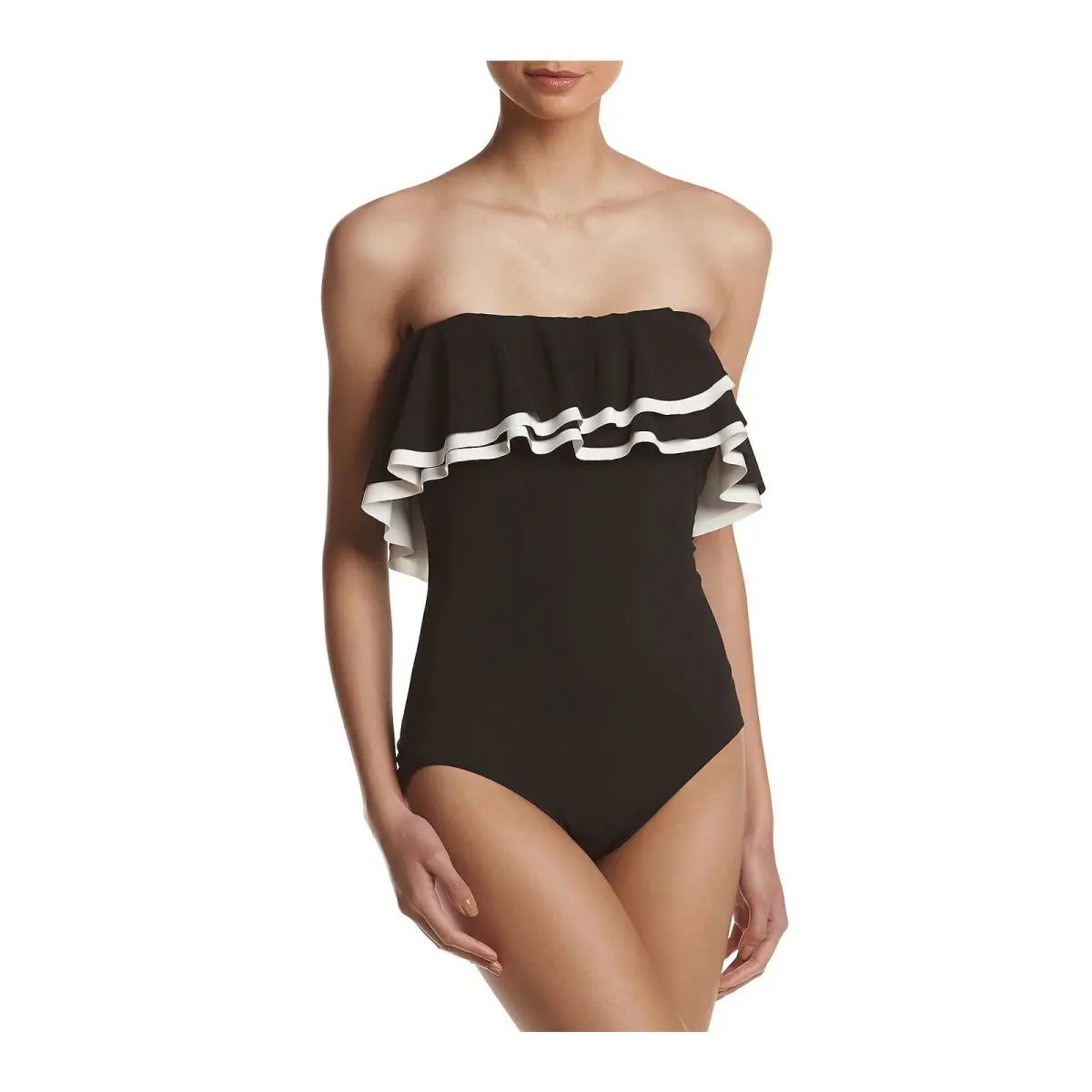 Contours by Coco Reef Women`s Standard Bandeau One Piece Swimsuit with Ruffle