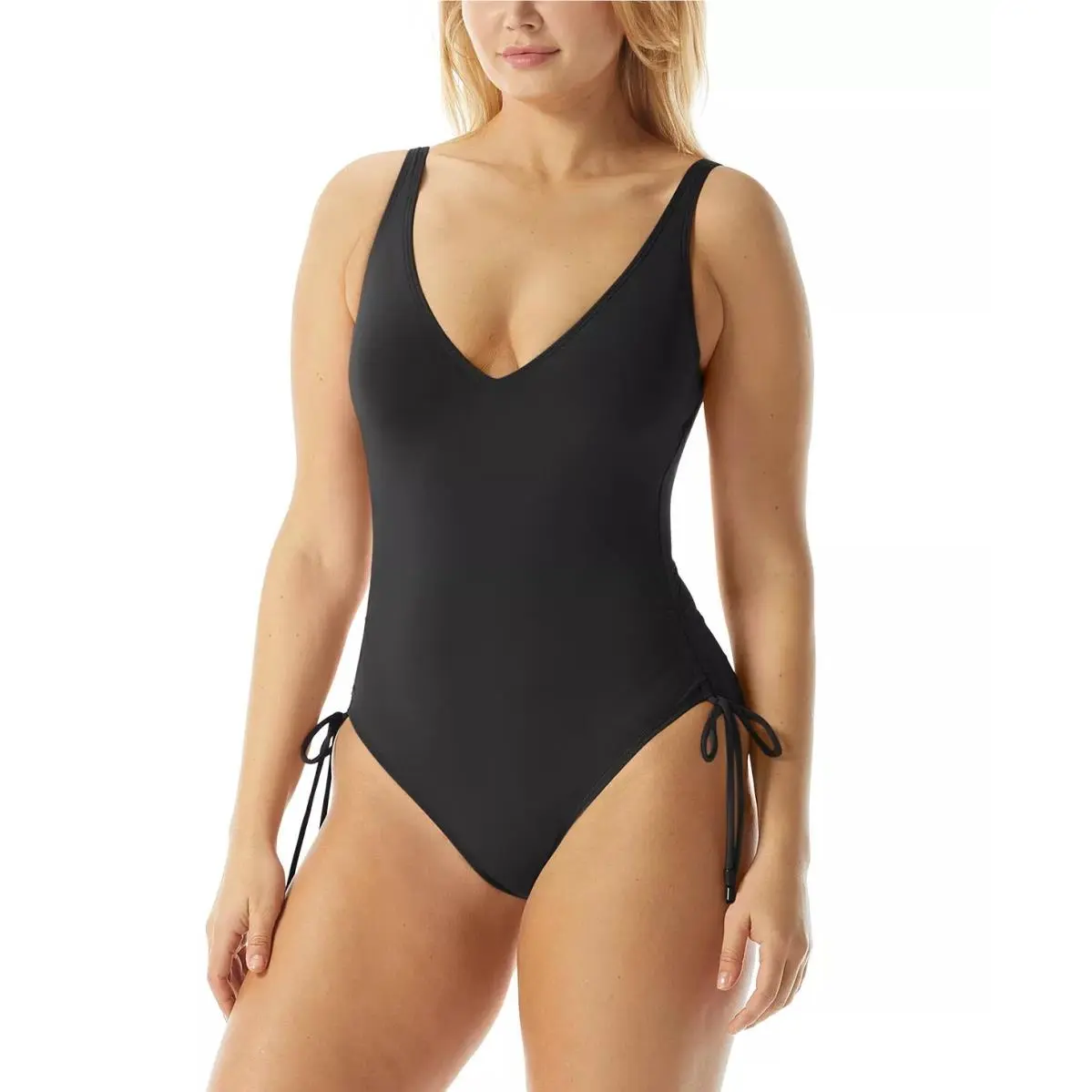 Coco Reef Black Contours Stellar Shirred-side One Piece Swimsuit US 16/40C