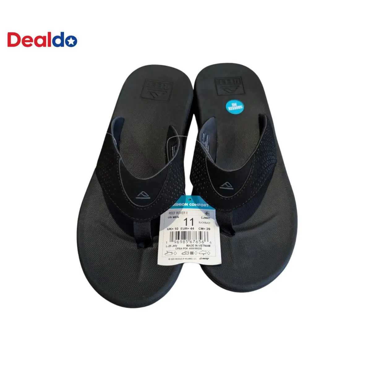 Reef Forever Men`s Flip-flop Sandals - Black - Size 11 - Black