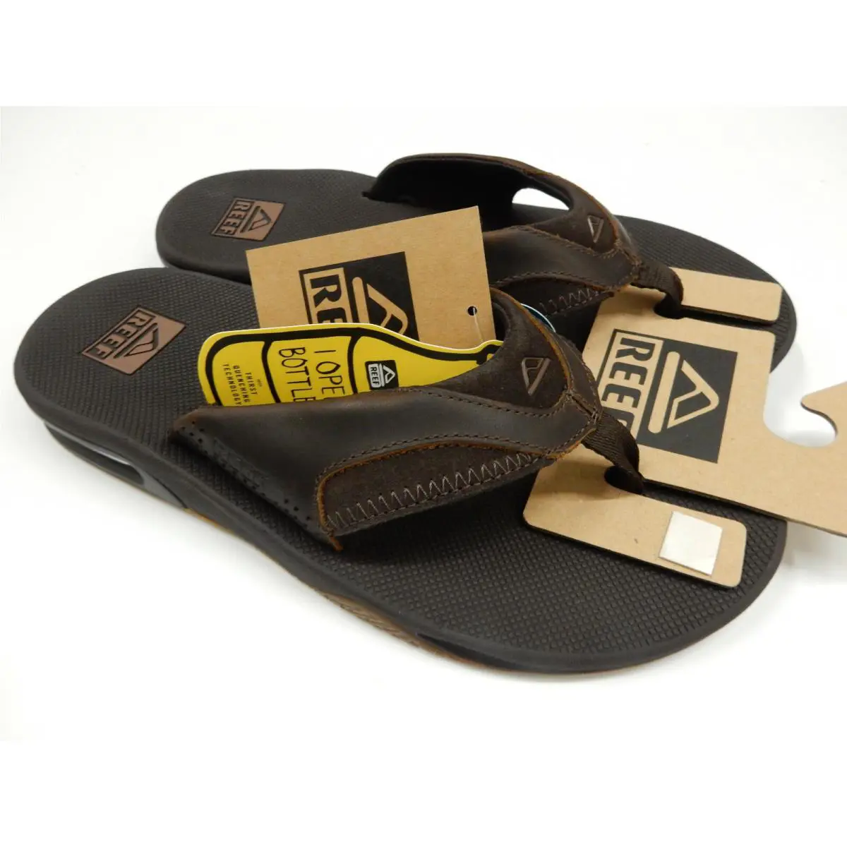 Reef Mens Leather Fanning Dark Brown 7