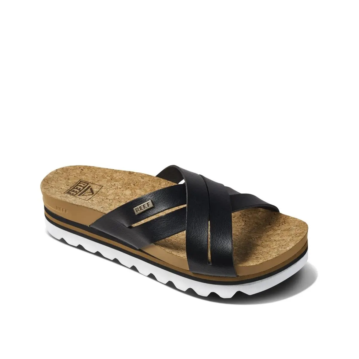 Reef Women`s Cushion Bloom Hi Slide Sandal Black/tan 10
