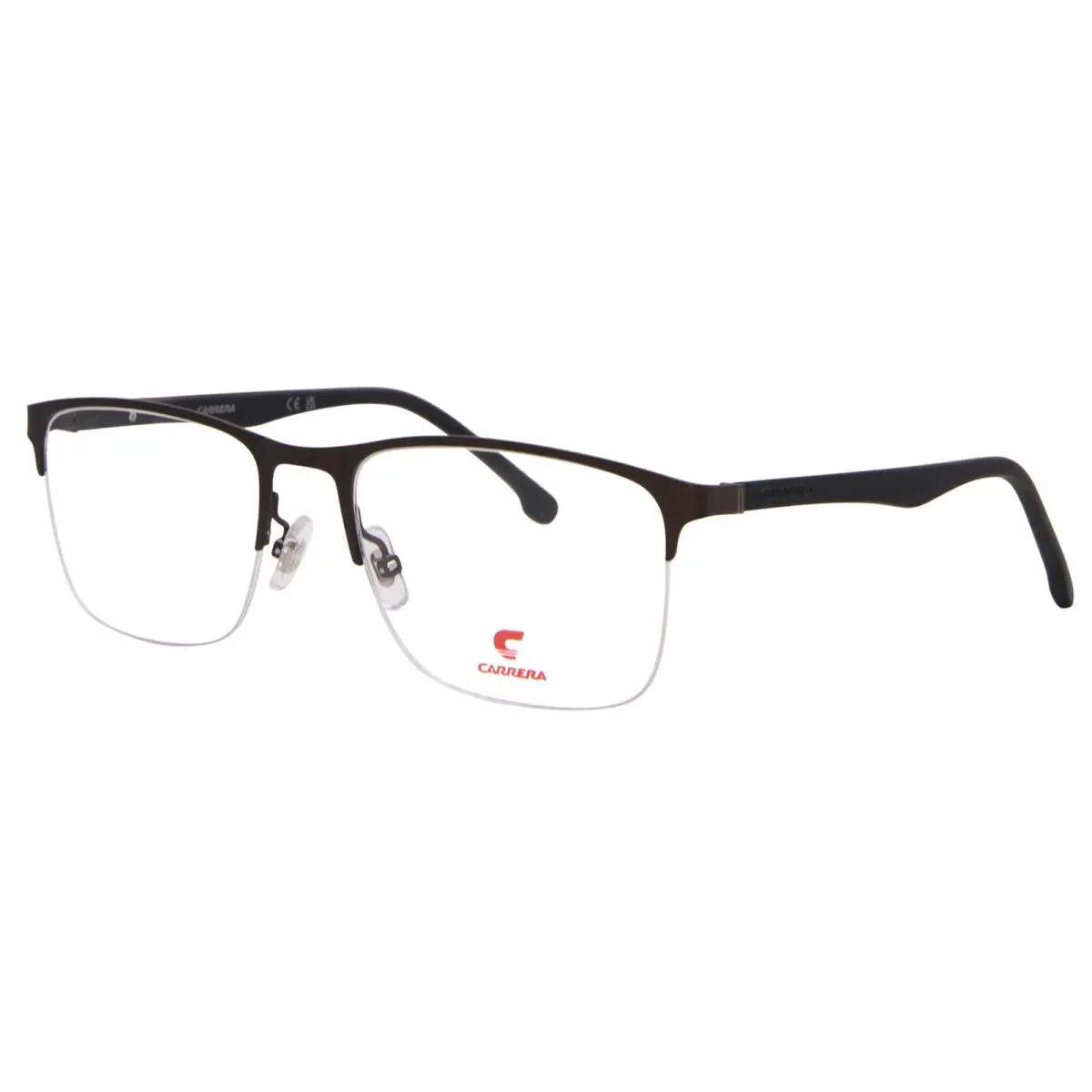 Carrera 8861 09Q Eyeglasses Men`s Brown Semi Rim Rectangle Shape 56mm