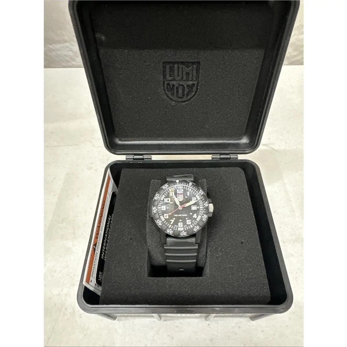 Luminox Leatherback Sea Turtle Black Dial Quartz 100M Men`s Watch XS.0321.L - Dial: Black, Band: Black, Bezel: Black