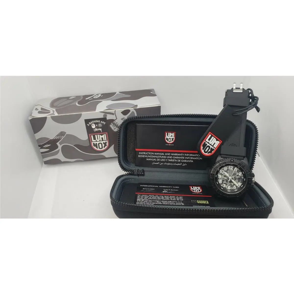 A Bathing Ape Bape X Stussy X Luminox Camo Watch Rare Watch