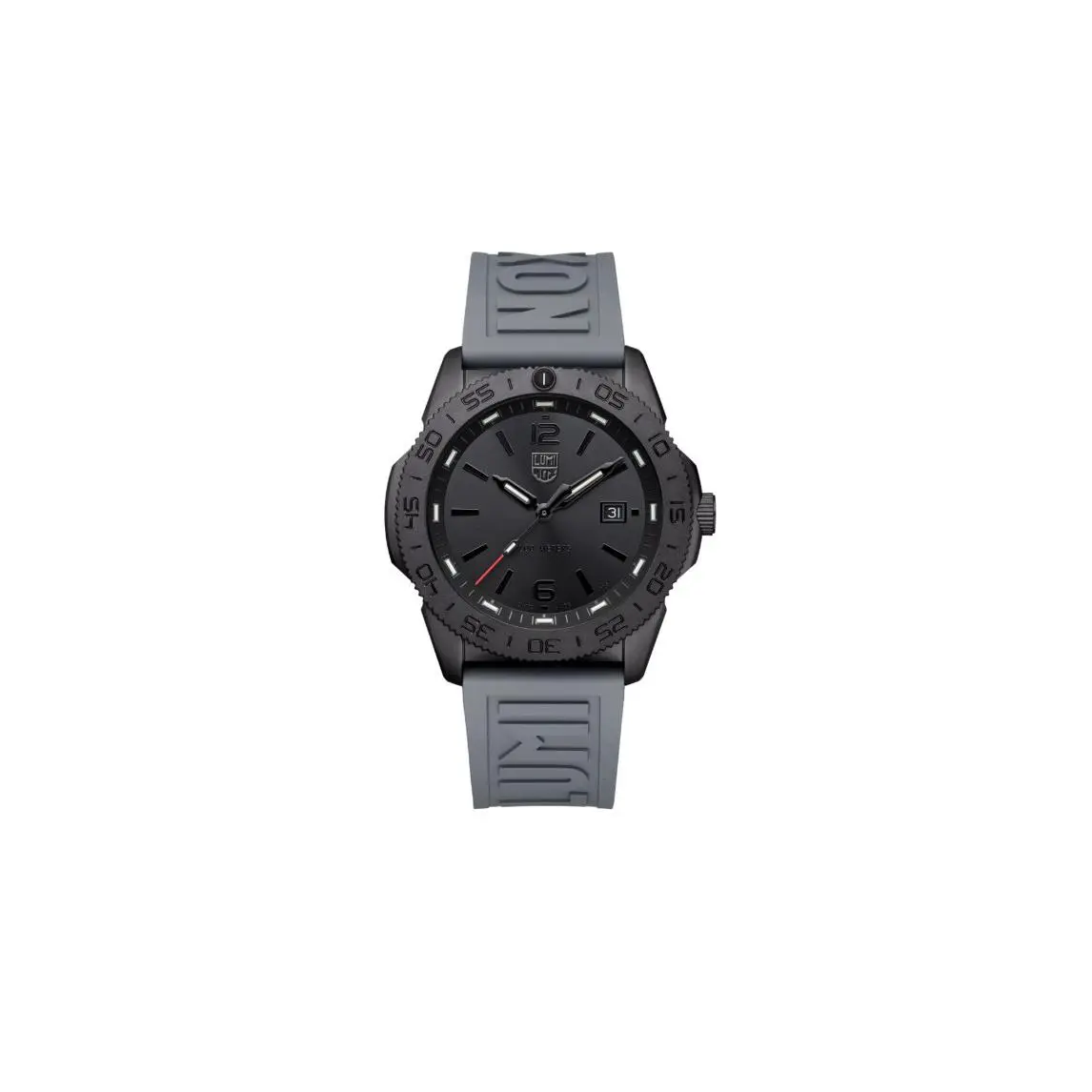 Luminox Men`s Pacific Diver Quartz Watch XS.CA21.BO - Dial: Black, Band: Gray, Other Dial: Black
