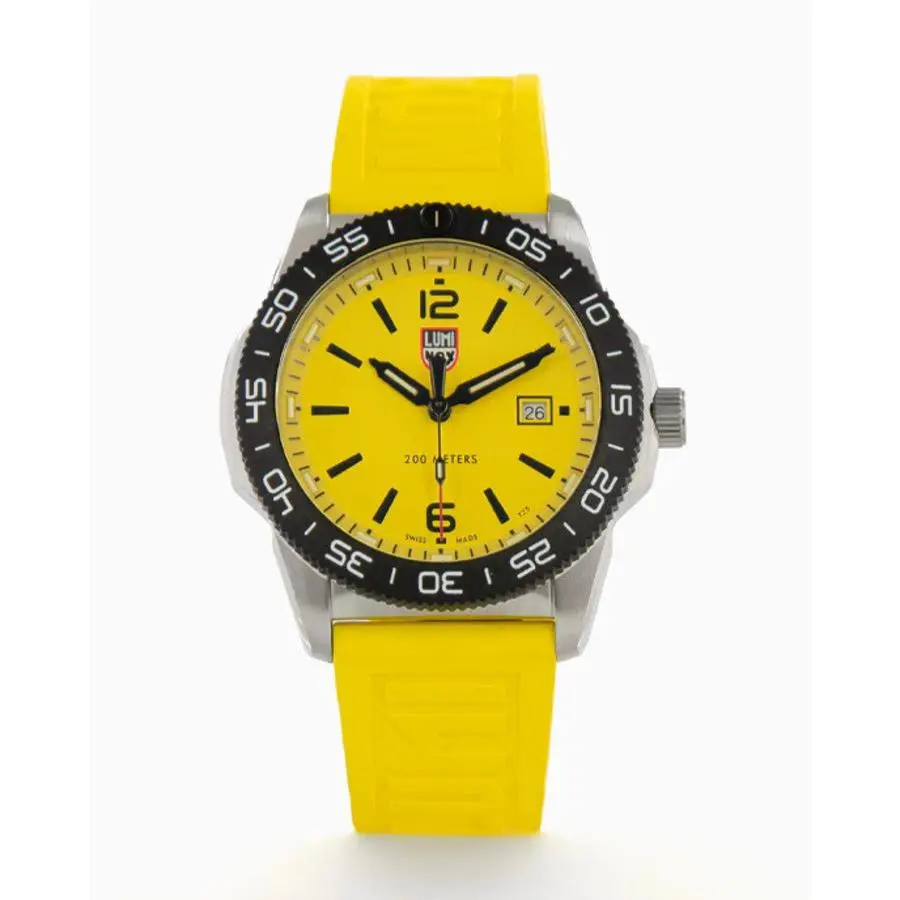Luminox Pacific Diver Sapphire Yellow Dial Date Men`s Diver Watch XS.3125 - Dial: Yellow, Band: Yellow, Bezel: Black