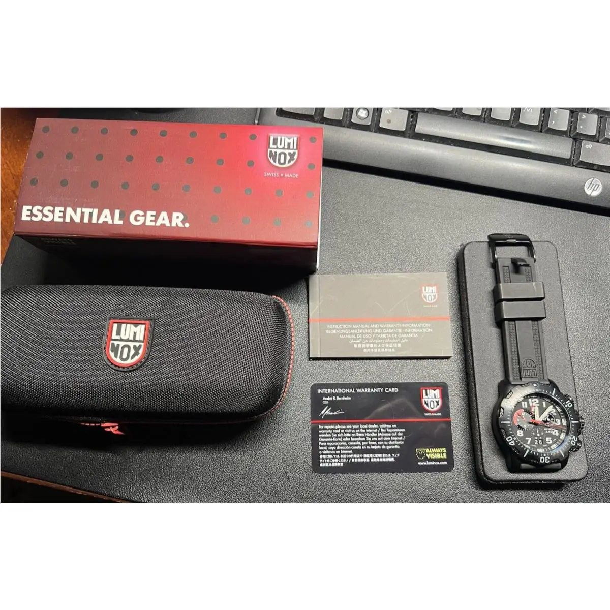 Luminox Anu 45mm Chronograph Steel Black Dial Quartz Mens Watch XS.4242