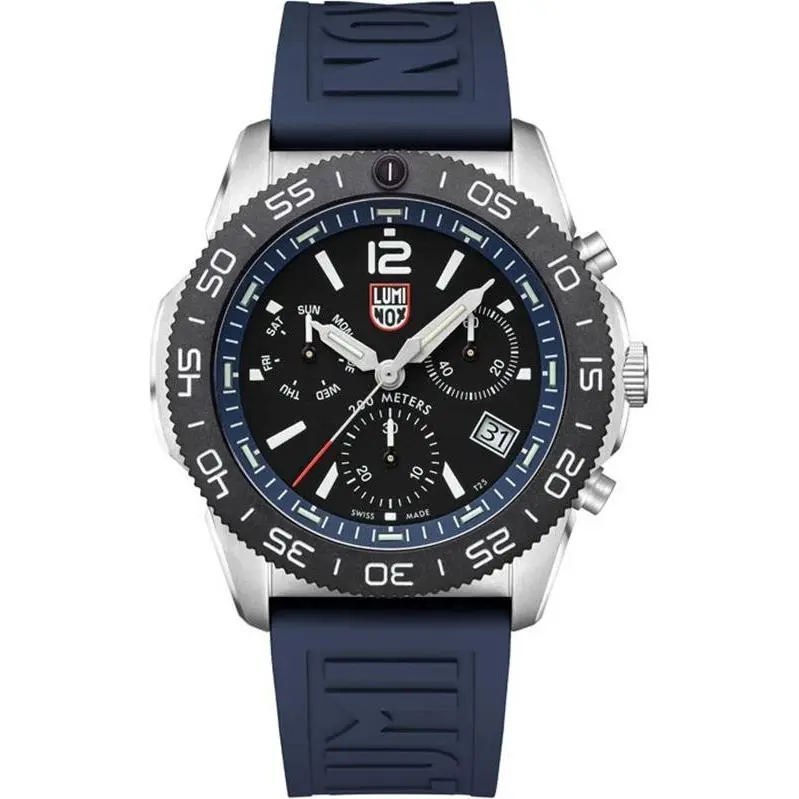 Luminox Pacific Diver Chronograph 44mm Black Dial Rubber Men`s Watch XS.3143