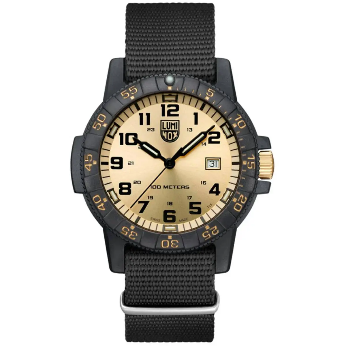 Men`s Watch Leatherback Sea Turtle Giant Gold Tone Dial Strap XS.ZC25.GP by Luminox