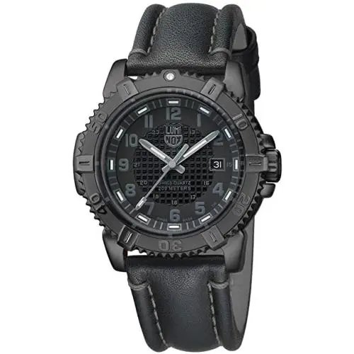 Luminox Modern Mariner Black Dial SS Leather Quartz Men`s Watch 6251.BO