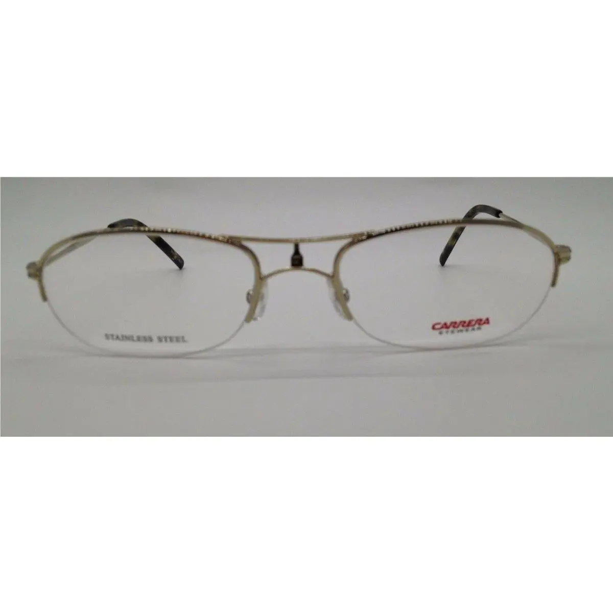 Carrera CA7551 Gold J5G Metal Semi Rim Eyeglasses Frame 54-19-135 RX