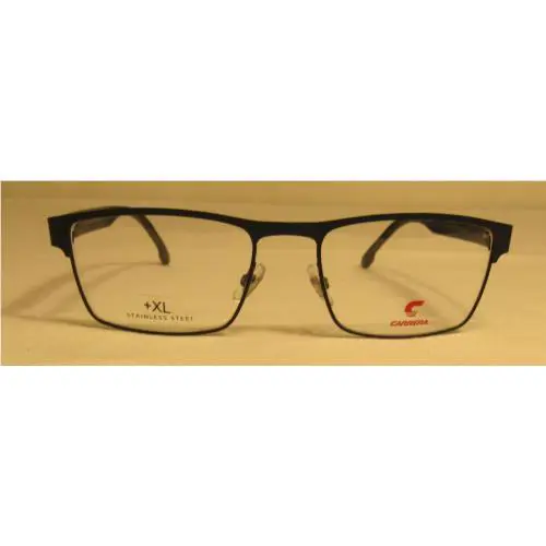 Carrera 8884 04NZ Matte Blue Gray Mens Eyeglasses Stainless Steel 55 18 145 Case