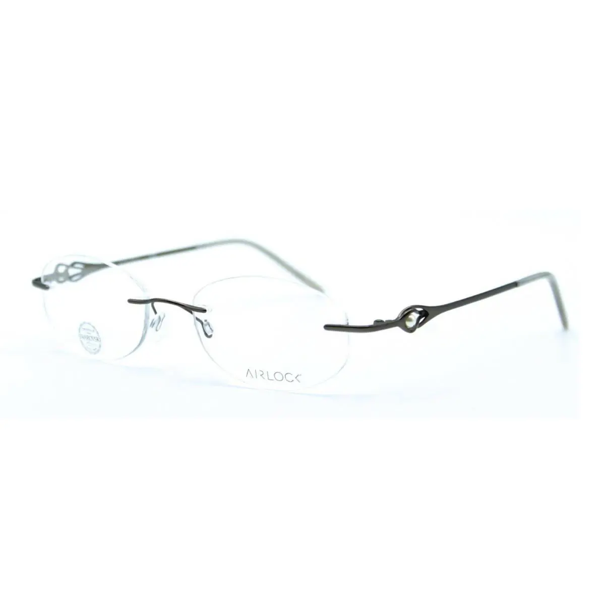 Carrera Airlock Majestic 200 250 51-18 140 Brown Rimless Titanium Frames W/pearls
