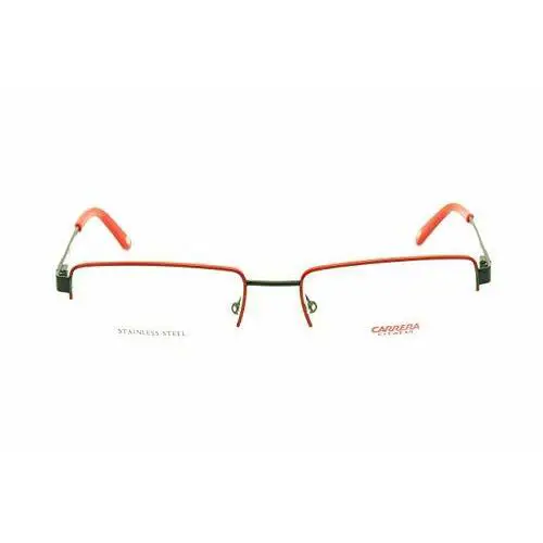 Carrera CA 7554 OF0 Red Black Semi Rimless Metal Eyeglasses Frame 52-18-135 RX - Black, Frame: Black, Lens: Clear
