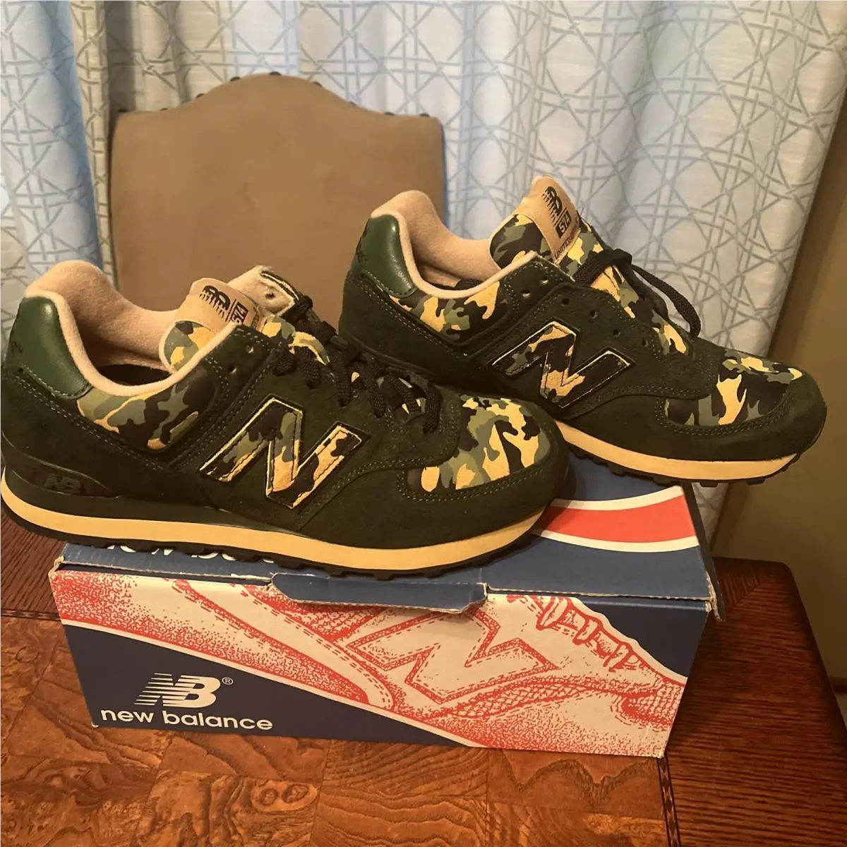 New Balance M574JCS Mens Size 9.5 Limited Edition Green Camo Vintage Rare