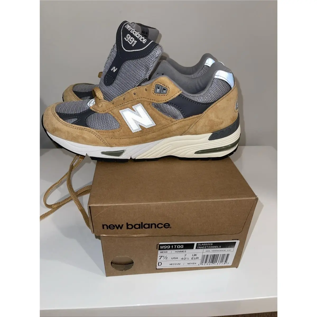 New Balance Made In England Tobacco Gray Men’s Size 7.5 M991TGG