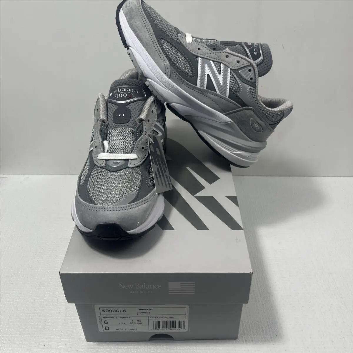 New Balance 990v6 Made in Usa Grey Womens W990GL6 Size 6D Wide Running Shoes