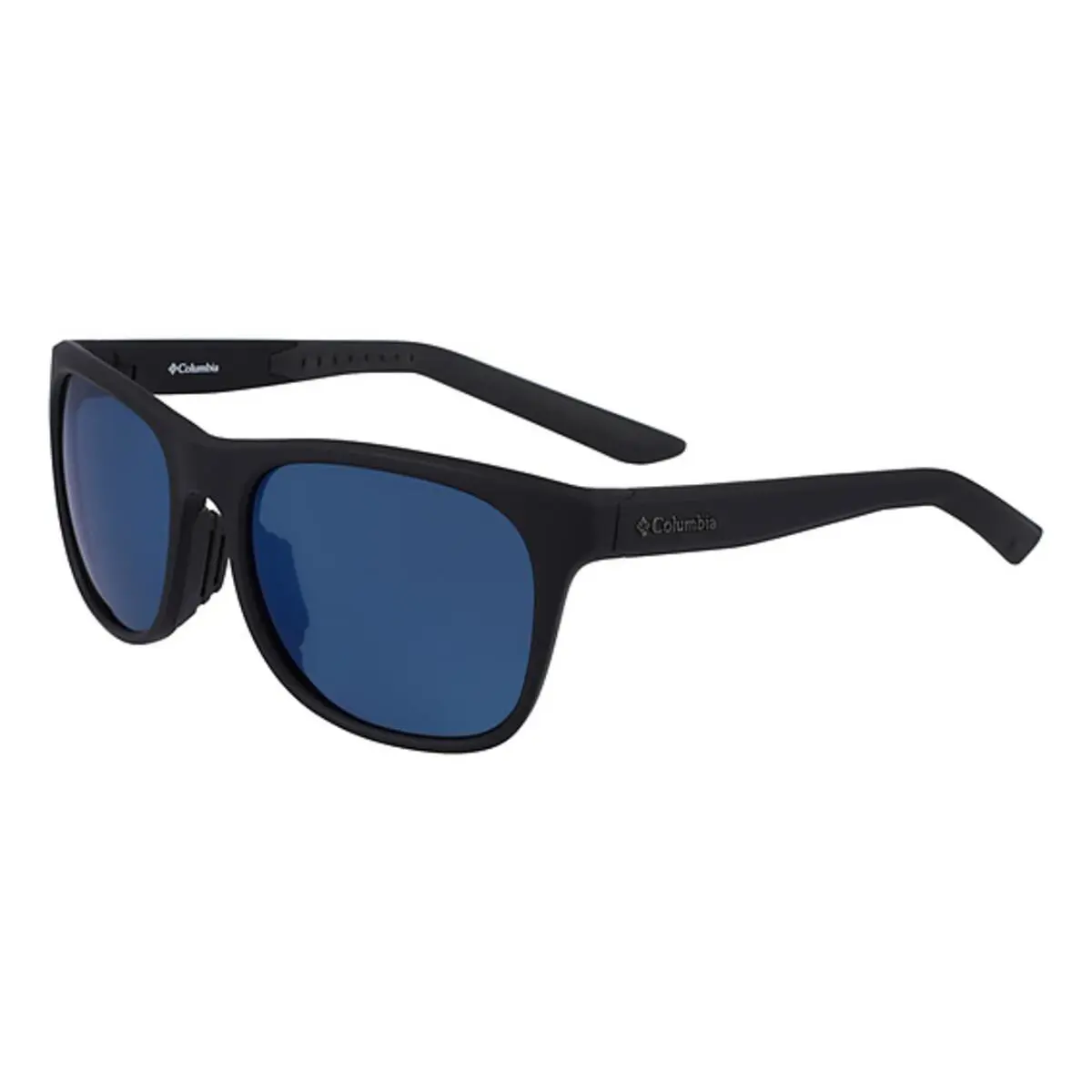 C542SM 003 False Peak Mat Black Blue 55mm Sports Wrap Unisex Sunglasses by Columbia