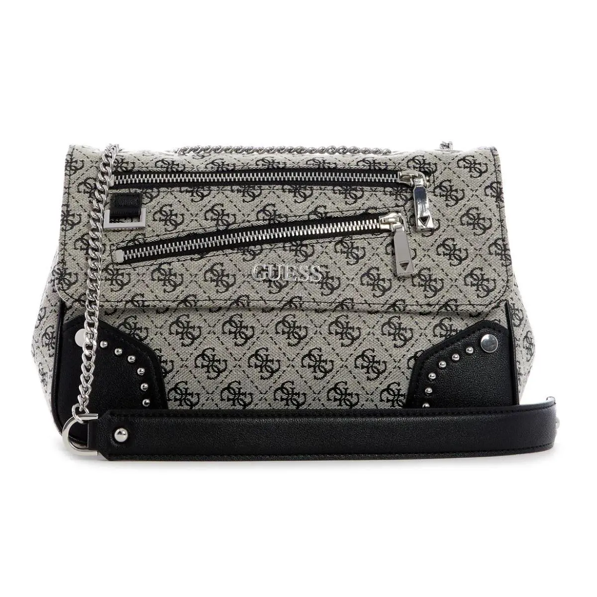 Guess Women`s Frankie Black Logo Convertible Shoulder Crossbody Bag Handbag