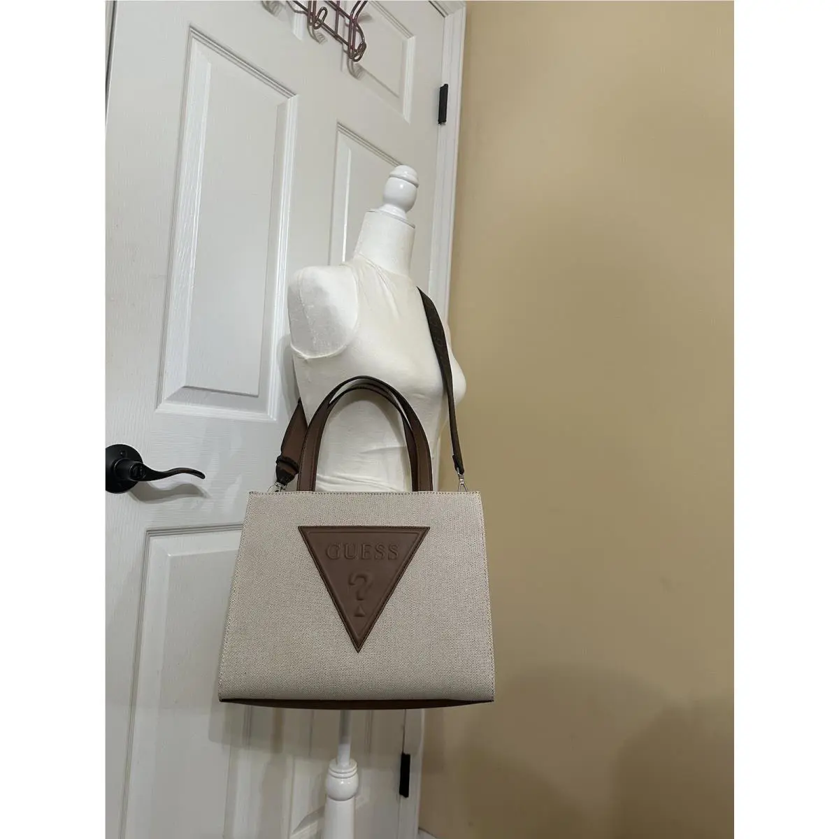 Guess Women`s Large Logo Tote Bag Satchel Handbag - Blush