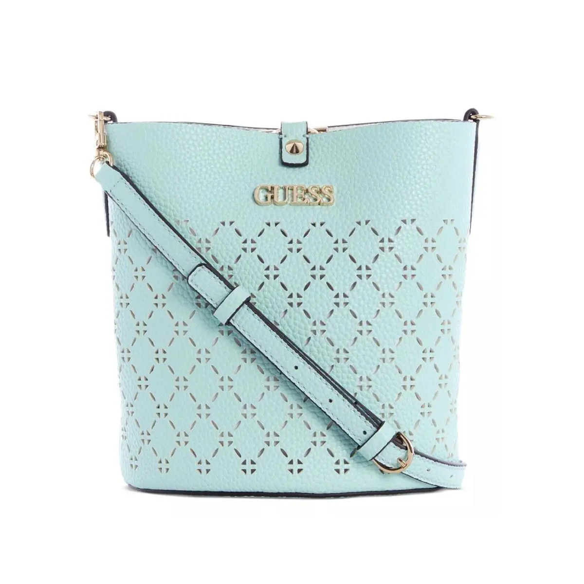 Guess Amara Bucket Mini Surf - Handle/Strap: Surf, Hardware: Gold, Exterior: Surf