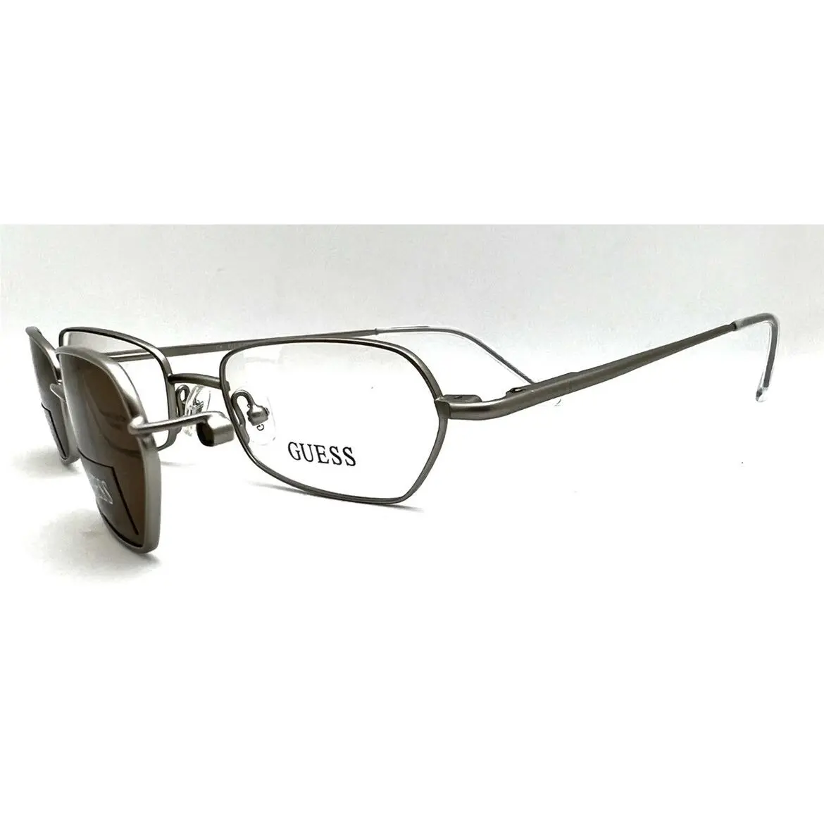 Guess Eyeglasses GU 1156 Polarized Clip Silver 50-19-140 with Generic Case